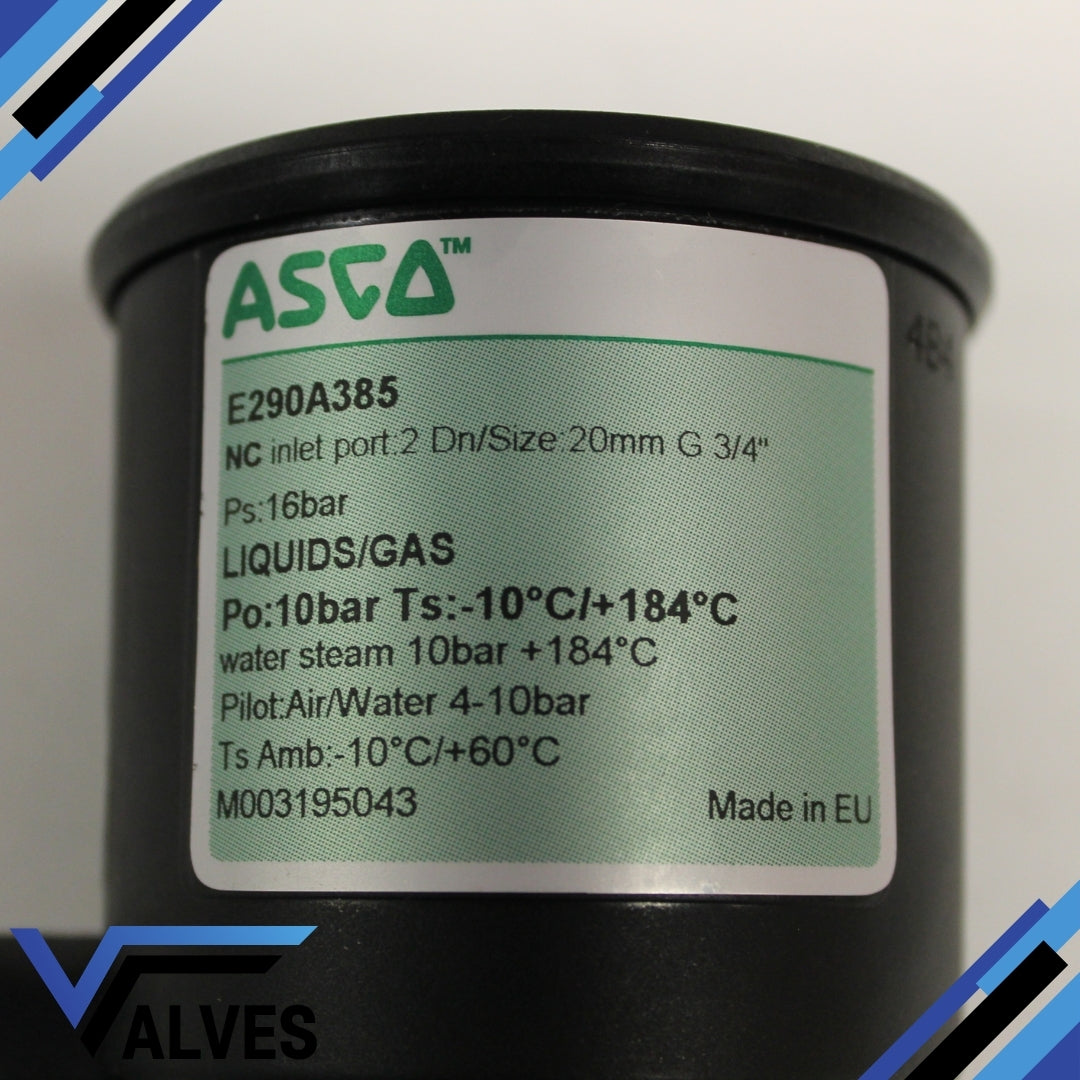 Asco E290A385 Pressure Operated Solenoid Valves