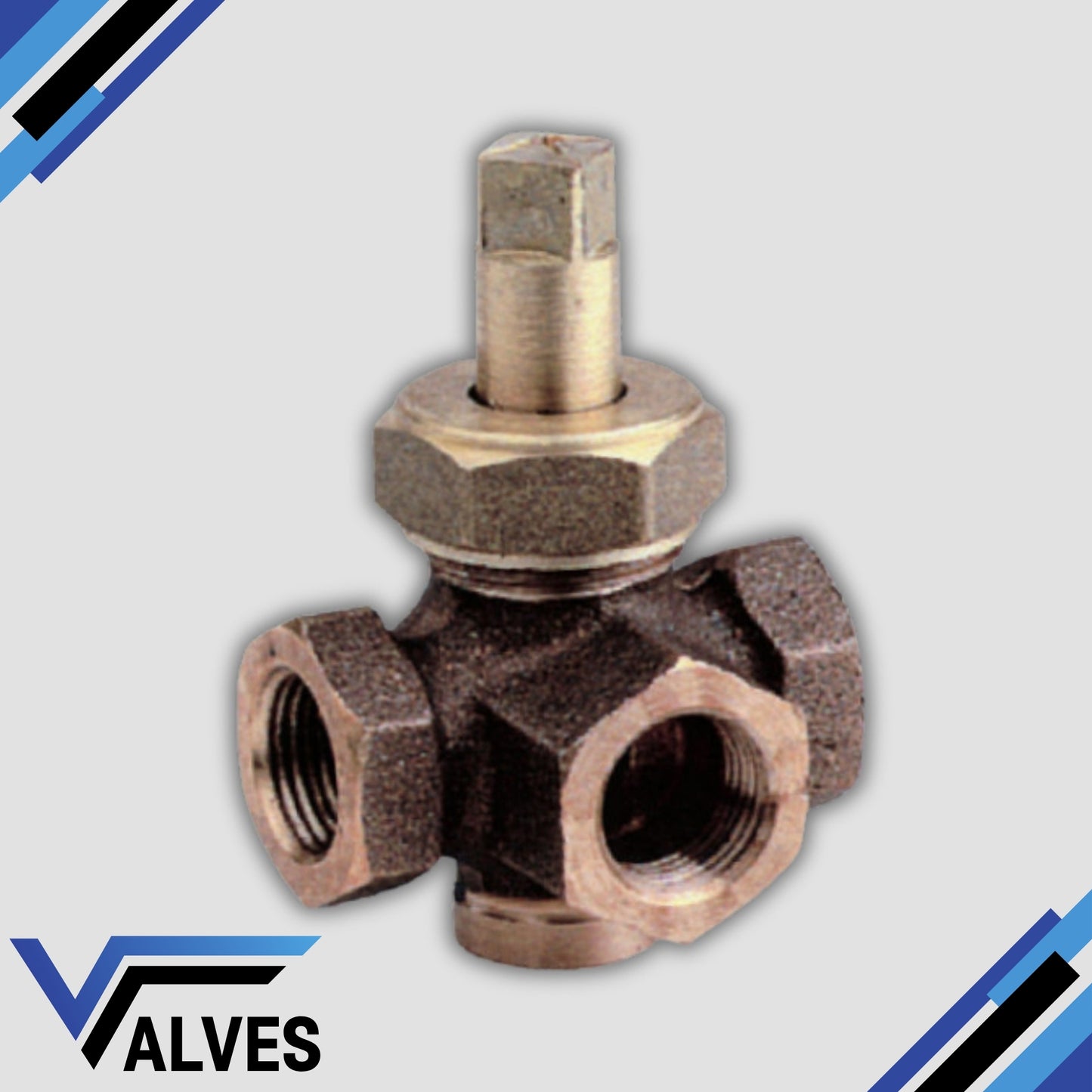 Bronze 3-Way Plug Cock with Gland