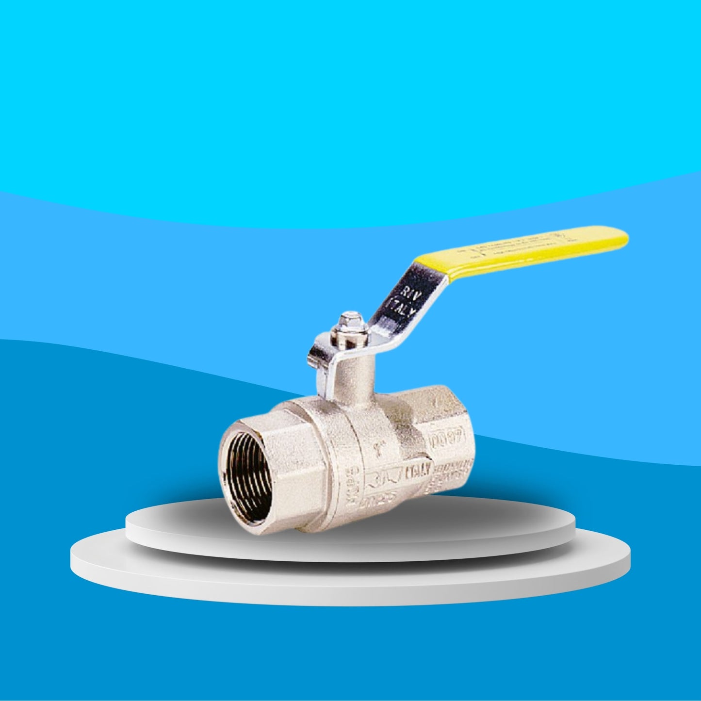 Wras Approved Brass Ball Valve - PN64 BSI Gas Approved - HTB Screwed BSPP (Yellow Lever Handle)