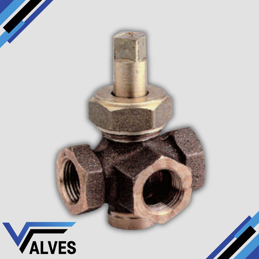 Bronze 3-Way Plug Cock with Gland