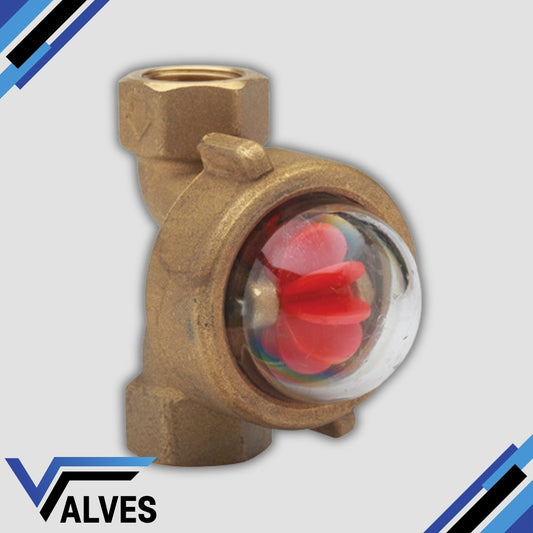 Bronze Flow Indicator with Rotor – Polycarbonate Dome