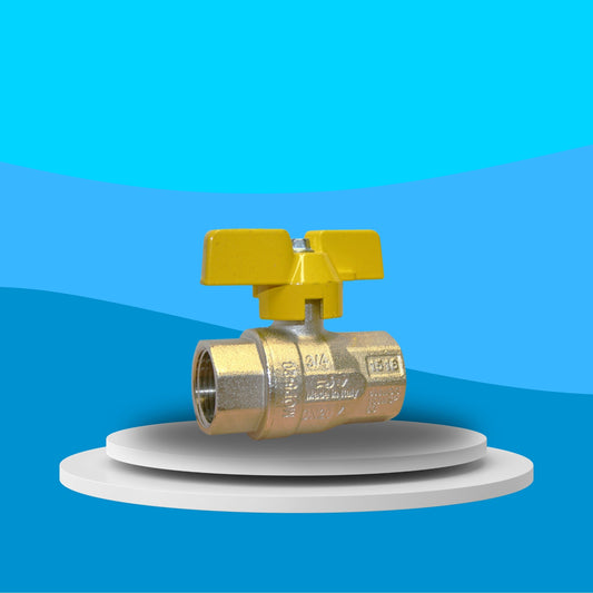 Wras Approved Brass Ball Valve - PN64 BSI Gas Approved - HTB Screwed BSPP (Butterfly Handle)