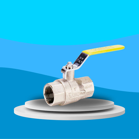 Wras Approved Brass Ball Valve - PN64 BSI Gas Approved - HTB Screwed BSPP (Yellow Lever Handle)