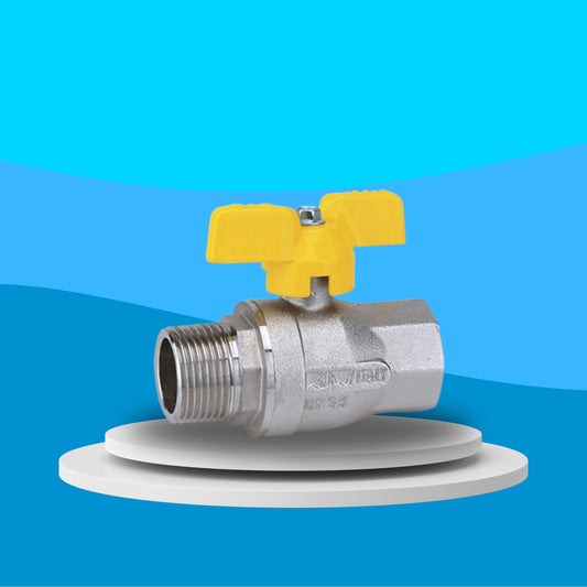 Wras Approved Brass Ball Valve - PN64 BSI Gas Approved - HTB Screwed BSPT X BSPP Female (Butterfly Handle)