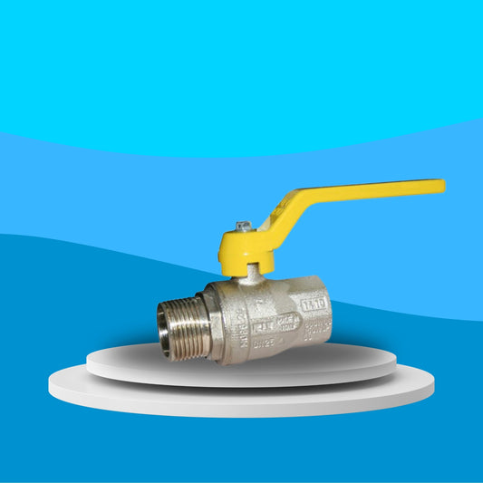 Wras Approved Brass Ball Valve - PN64 BSI Gas Approved - HTB Screwed BSPT X BSPP Female (Yellow Lever Handle)