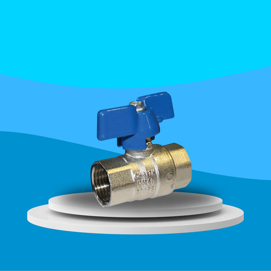 Wras Approved Brass Ball Valve - Standard Pattern Screwed BSPP (Blue Butterfly Lever)